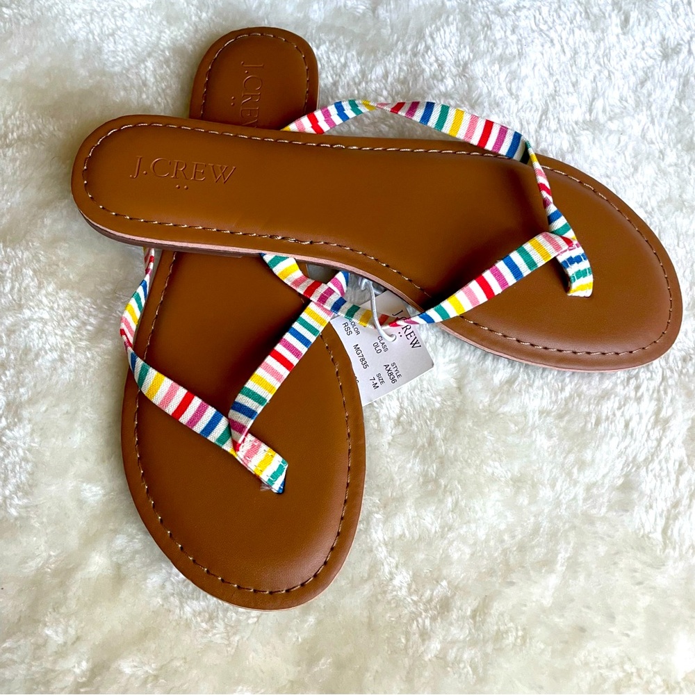 J. CREW COLORFUL STRIPED SANDALS SIZE 7 NWT